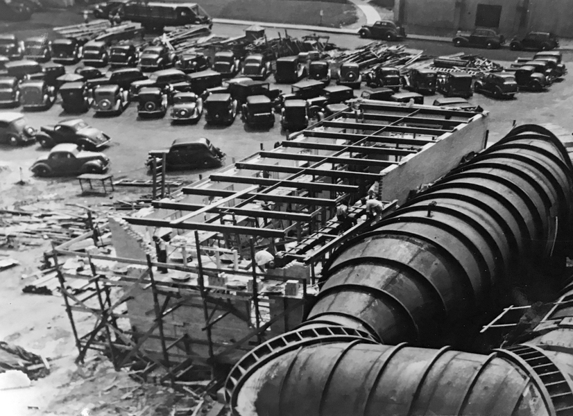 The Wright Brothers Wind Tunnel under construction in 1938.