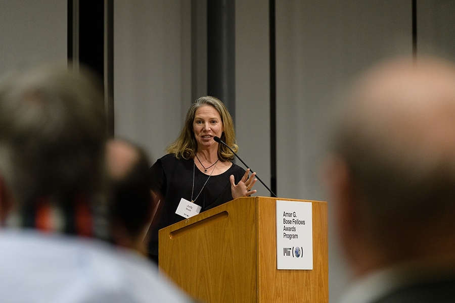 Vanu Bose’s wife, Judith, spoke to the newest class of Bose Fellows about his boundless enthusiasm for the Bose Grants: “Vanu loved this moment. He loved it for the way that it so beautifully and perfectly celebrated the intellectual curiosity of his father, and of Bose Corporation. And he loved it because it was the moment he got to celebrate all of you.”