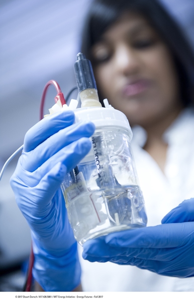 Critical to the researchers' method are simple benchtop experiments in electrochemical cells, such as the one shown here. Three electrodes — one of them a CNT sample — are immersed in an electrolyte, and current flow and other measurements are taken as voltage is pulsed into the system.