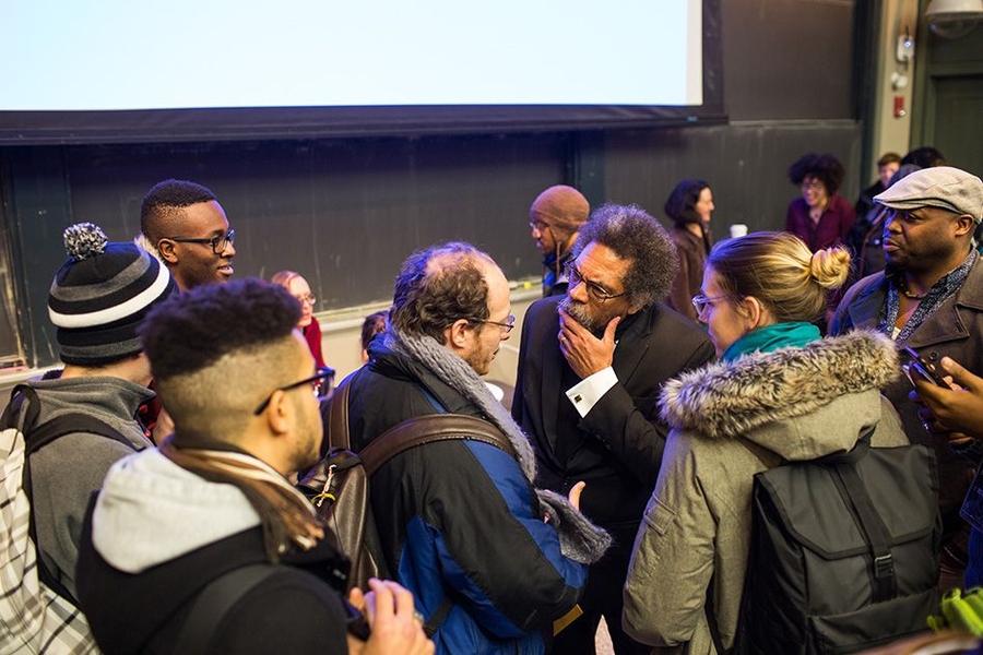 West spoke with audience members after his talk at MIT.