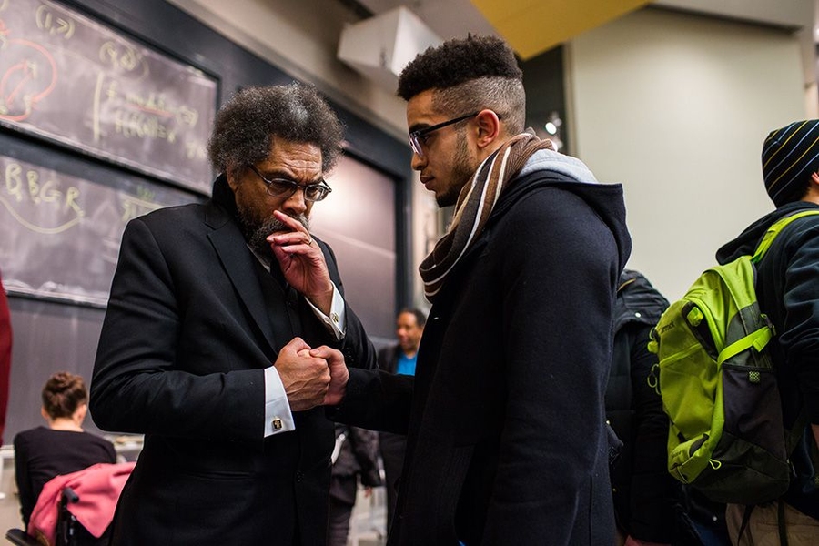 West spoke with audience members after his talk at MIT.