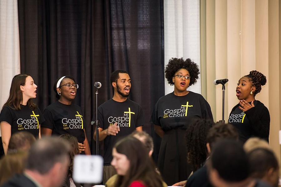 The MIT Gospel Choir presented some musical selections at the MLK luncheon.