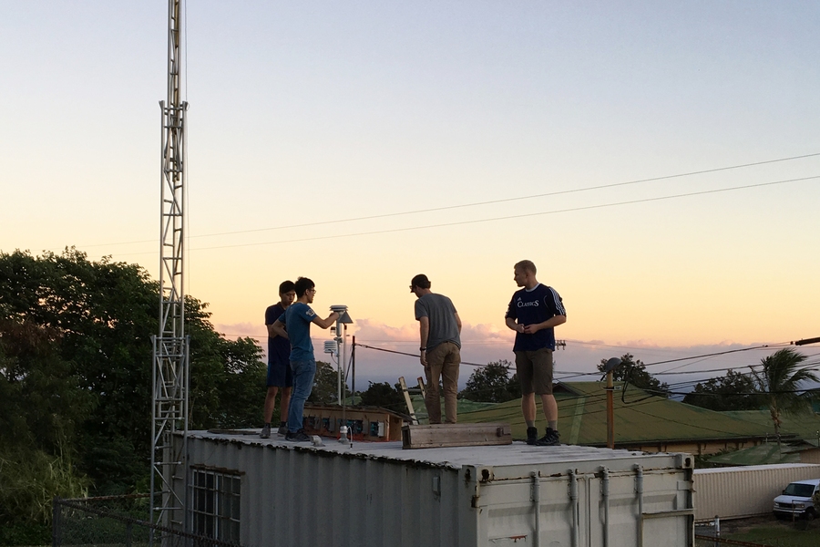 TREX students install air quality sensors on the Big Island of Hawaii.