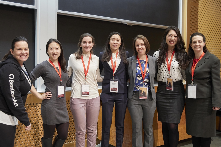 Winners of the research and startup competitions, respectively: (left to right) Christie Chiu '13 (third place); Irene Dedoussi SM '14 (second place); Jacqueline Greene '07 (first place); and Danielle France ’07 (second place); Minmin Yen ’11 (first place); and Marcie Black ’94 (third place).