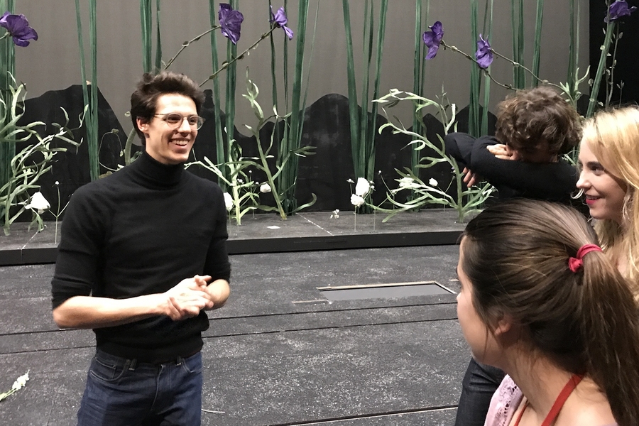 At the Paris Opera Ballet, the students met with the troupe’s star dancer, Germain Louvet. “I grew up dancing in Accra, Ghana, and was obsessed by the Paris ballet," says senior Sefa Yakpo, "so first I couldn’t believe I was standing backstage with the étoile (star), and later I was literally speechless when we went out to a café with him and learned about his life.”

