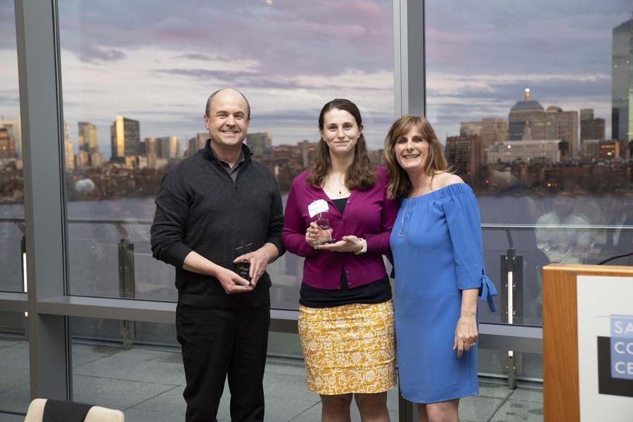 2018 Change Makers Honorees from the Department of Chemistry (left to right): Department head and Robert R. Taylor Professor Timothy Jamison, graduate student Michelle Macleod, and Title IX and Bias Response Office Director Sarah Rankin.