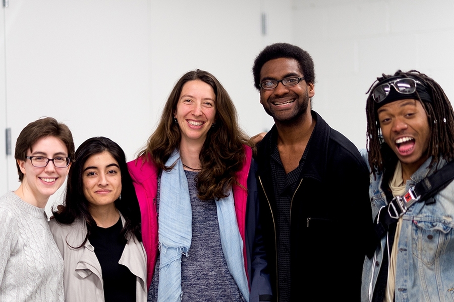 Left to right: Amanda Fike, Fatima Husain, Laura Castanon, and friends