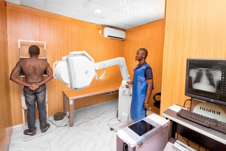A patient receives services at a MDaaS Global medical diagnostic center.
