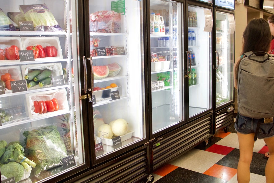 TechMart sells approximately 100 staple items at-cost, including fruits, vegetables, meat, and dairy