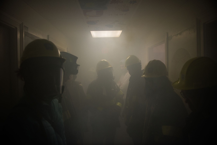 Residents got to experience what a potential emergency feels like, thanks to simulated smoke.
