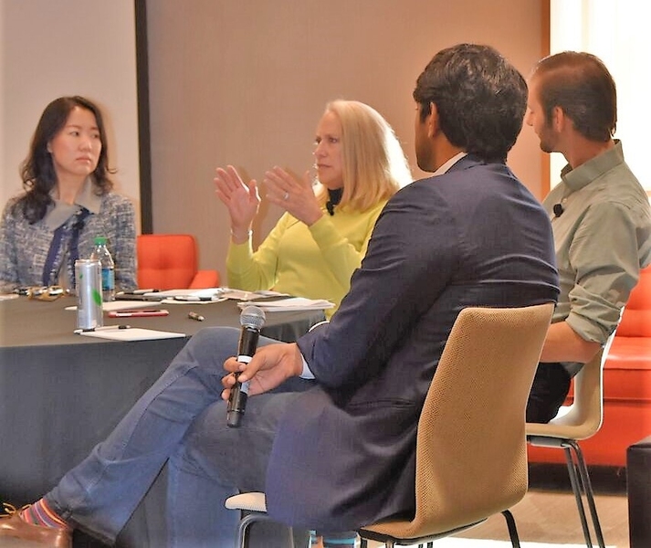 An insights panel on raising venture capital featured (l-r) Jennifer Jiang, Marsha Wulff, Aadil Mamujee, and Nick Meyer.
