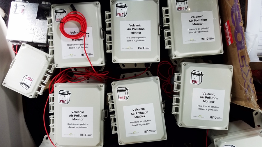The MIT team installed these air quality sensors around the Big Island of Hawaii. 