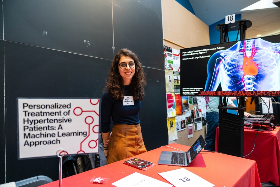 Agni Orfanoudaki (pictured) and Antonin Dauvin, both graduate students in operations research at the MIT Sloan School of Management, created a personalized treatment for hypertensive patients using machine learning. “Drug prescription is a challenge. We aggregated a lot of information and structured the information that is available in the system. Then we made an app that plugs in the values tha...