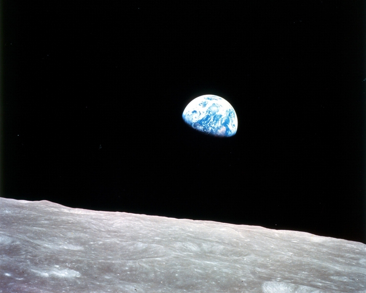 The famous "Earthrise" image taken from aboard the Apollo 8 spacecraft in December 1968 by crew member William Anders. In her remarks, Zuber said, “This image of actually seeing the fragile Earth from space and everything that we know and love sitting out there in space, alone, was one of the things that really inspired the environmental movement.”