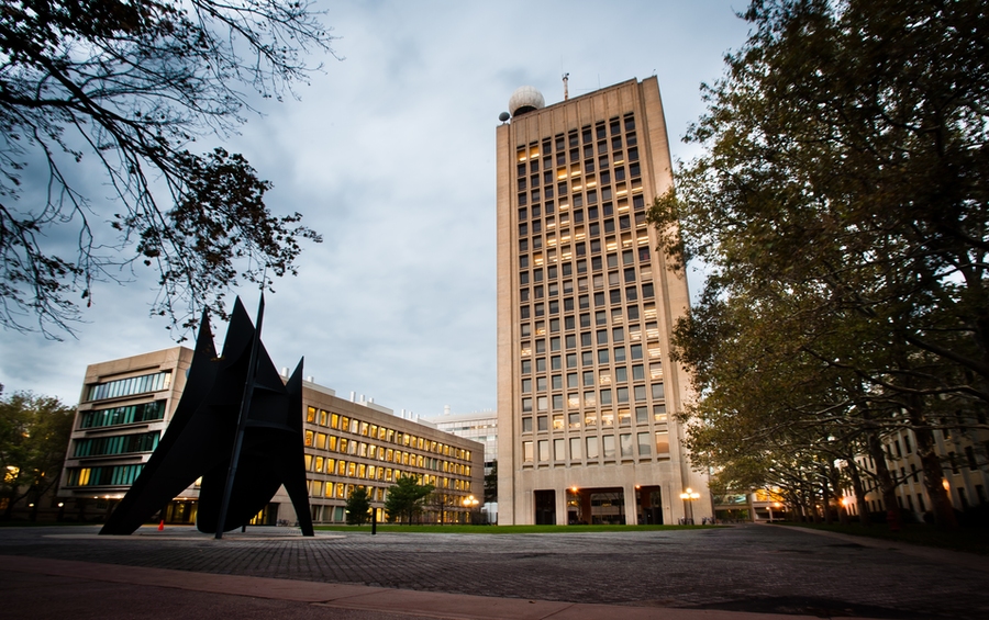 Dreyfus Building at left, with Cecil and Ida Green Building at right, both designed by I.M. Pei