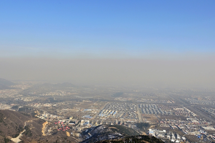 Polluted air over Beijing, China
