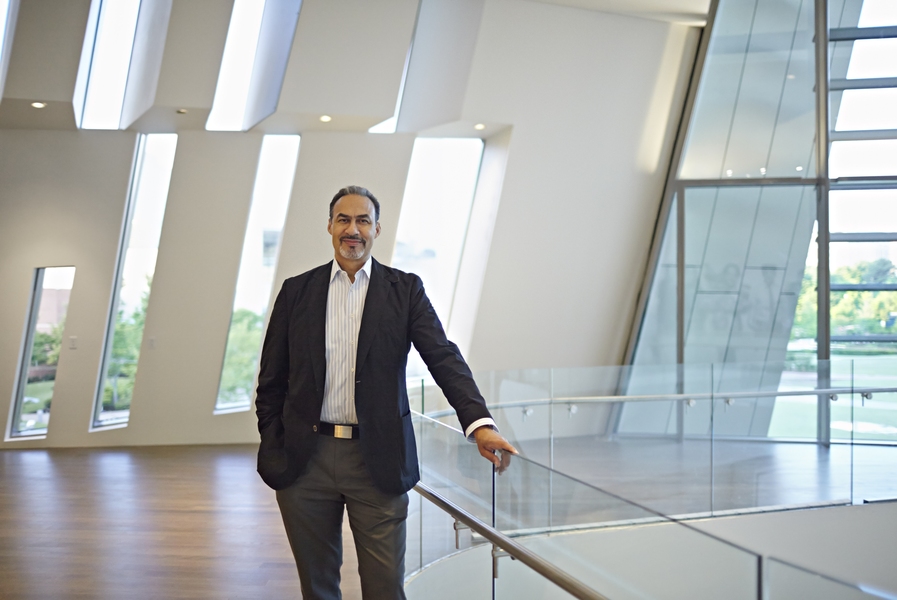 Philip Freelon stands in the lobby of the National Center for Civil and Human Rights in Atlanta, designed by the Freelon Group and HOK.