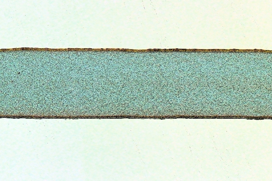 MIT researchers have 3-D printed ultrathin ceramic films that convert energy from one form into another for flexible electronics and biosensors. The process involves printing long, narrow lines of “piezoelectric” feedstock (pictured) on a substrate, overlapping the lines, and drying them out at room temperature.