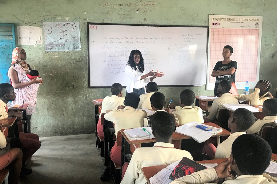 Ezinne Uzo-Okoro (standing, center) is developing a venture that aims to grow fresh and affordable food everywhere.