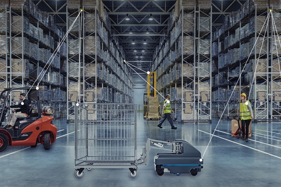 Humatics uses radio frequency beacons to track precise points and help robots navigate in places like warehouses and factories.