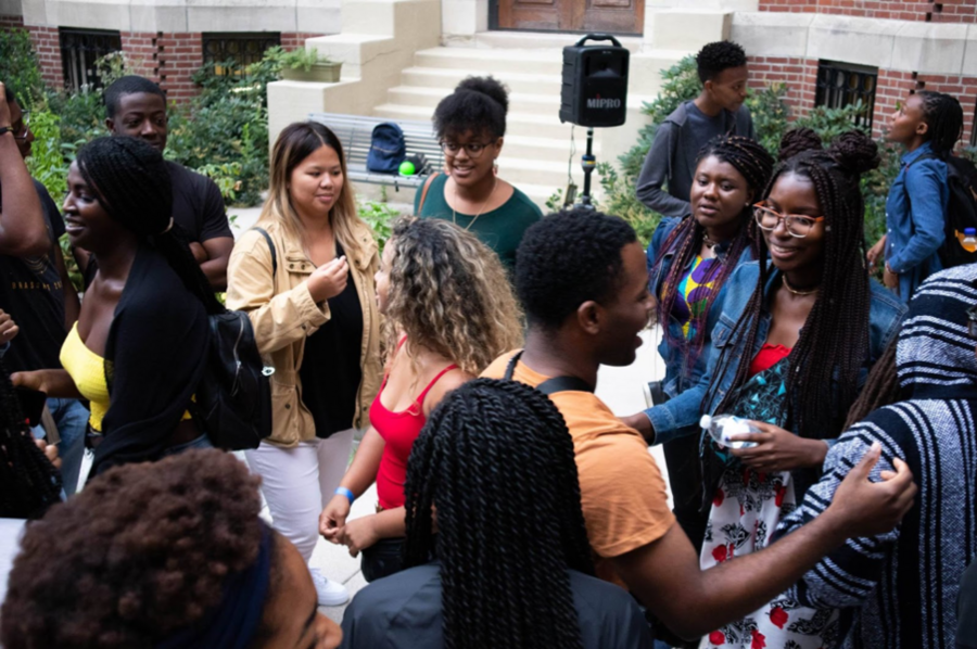 Students gathering at ASA’s recent “Welcome Back BBQ” event.