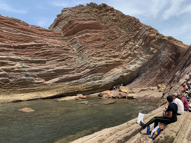 The composition and location of rock strata help scientists date when biomarkers were formed and deposited. Offshore in Zumaia, Basque Country (Spain), variations in the thickness and composition of sedimentary rocks show periodic changes in the Earth's orbit and tilt, affecting how much sunlight reaches Earth’s surface. This is near the Cretaceous-Paleogene boundary, associated with a mass exti...