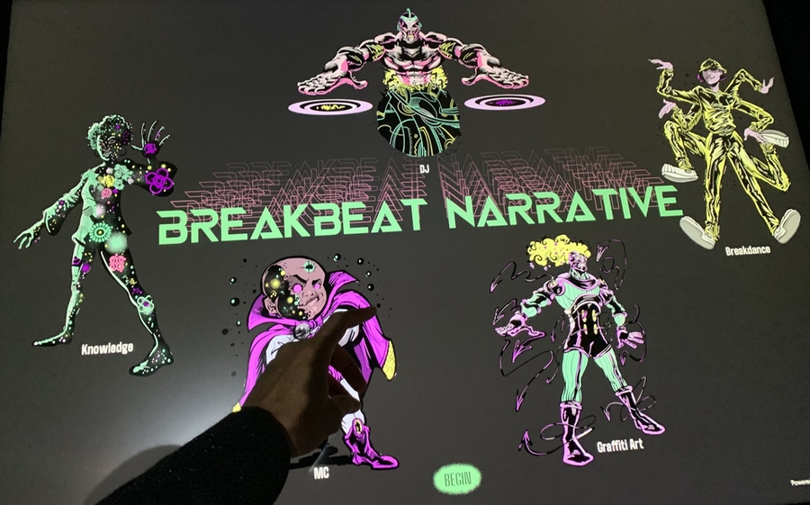 Designed by an MIT team using artificial intelligence, “The [R]evolution of Hip Hop Breakbeat Narratives” is an immersive art installation designed for the forthcoming Universal Hip Hop Museum in New York City.