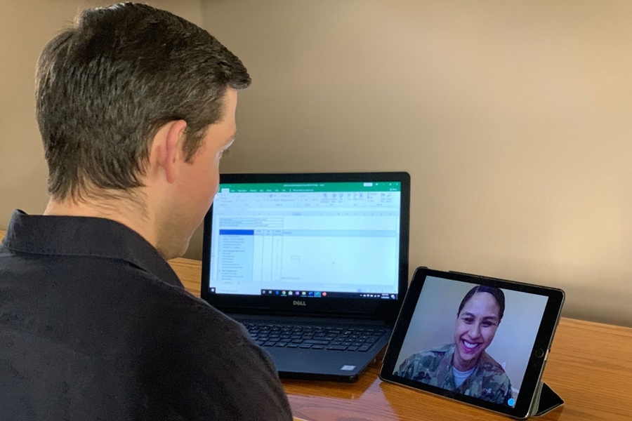 Candorful uses video conferencing to facilitate mock job interviews between volunteer coaches and military personnel to help prepare them for civilian job interviews.