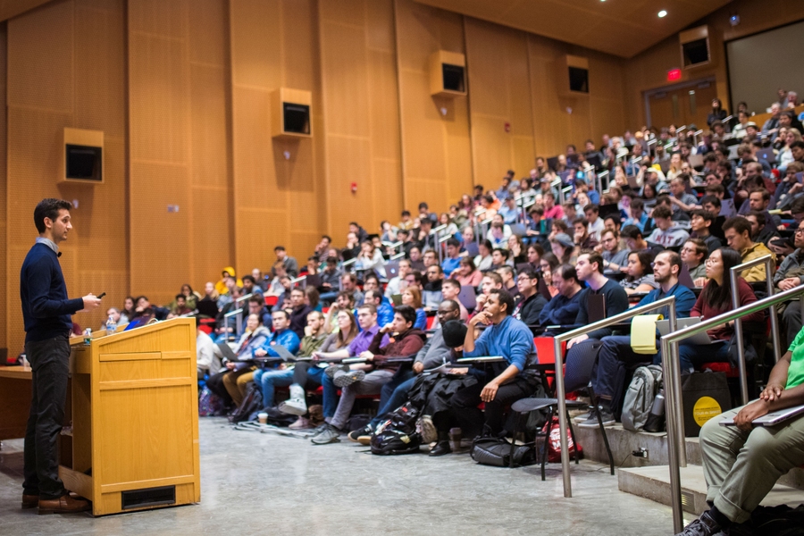 Most lectures filled the 350-seat Kirsch Auditorium to capacity.