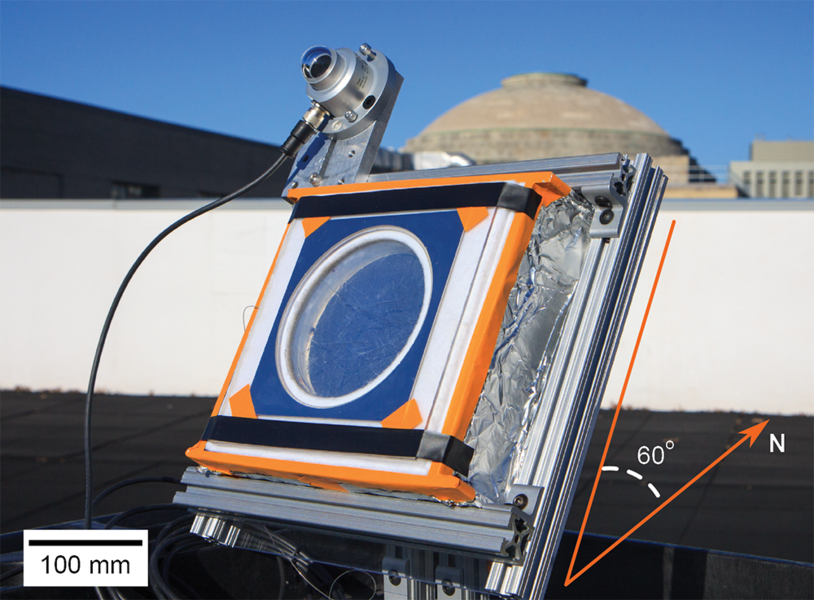 Figure 5: To test the viability of an aerogel-enhanced solar thermal receiver, the researchers designed and built the device shown above. They started with a conventional blackbody absorber, which absorbs radiation and turns it into heat. Above the absorber they placed a stack of silica aerogel blocks, optimized to let sunlight in and prevent heat from escaping. The result was a low-cost, high-per...