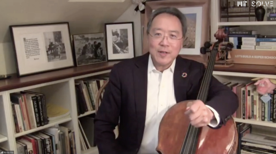 Cellist Yo-Yo Ma performed and spoke at Virtual Solve at MIT.