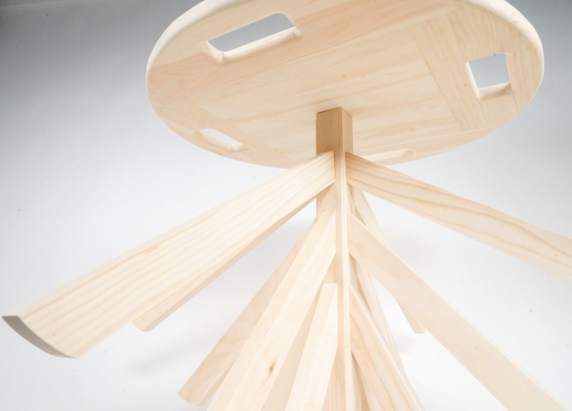 “Wobble Chair” is an Enzo Mari- and Sol LeWitt-inspired chair by Katie Bacher ’20 for Marcelo Coelho’s 4.031 (Design Objects and Interaction) class.