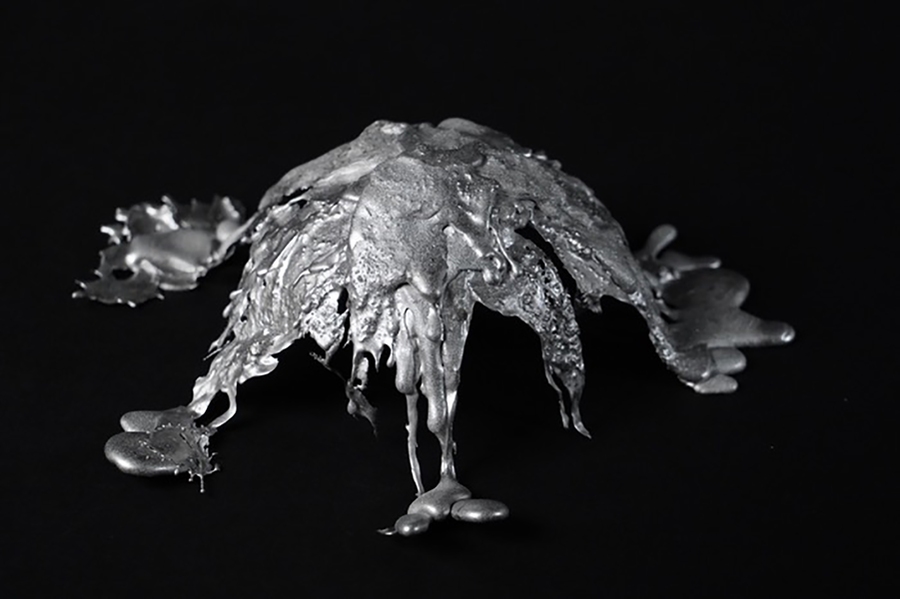 A project by rising sophomore Zoe Marschner explores low-temperature metals forming volumetric solids developed in 4.021 (How to Design), a studio co-taught by Skylar Tibbits and Maroula Zacharias.