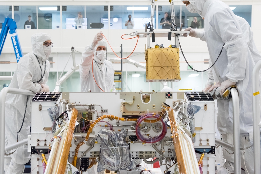In March 2019, members of NASA's Mars 2020 project installed the Mars Oxygen In-Situ Resource Utilization Experiment (MOXIE), which is no bigger than a car battery, into the chassis of the Perseverance rover. MOXIE will demonstrate a way that future explorers might produce oxygen from the Martian atmosphere for propellant and for breathing.