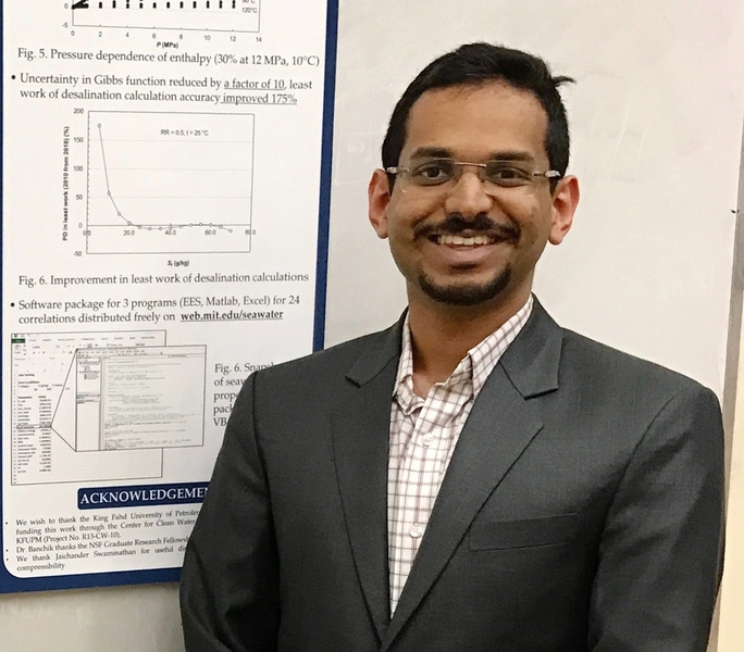 Alumnus Kishor Nayar SM ’14, PhD ’19 conducted research on the surface tension of seawater for his master’s thesis. The work has been named a guideline by the International Association for the Properties of Water and Steam.