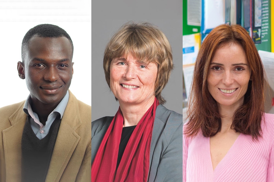 Portrait photos of Ibrahim Cissé, Ruth Lehmann, and Silvi Rouskin 