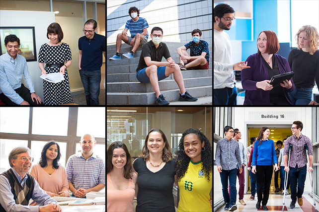 A grid of six photos showing Committed to Caring professors