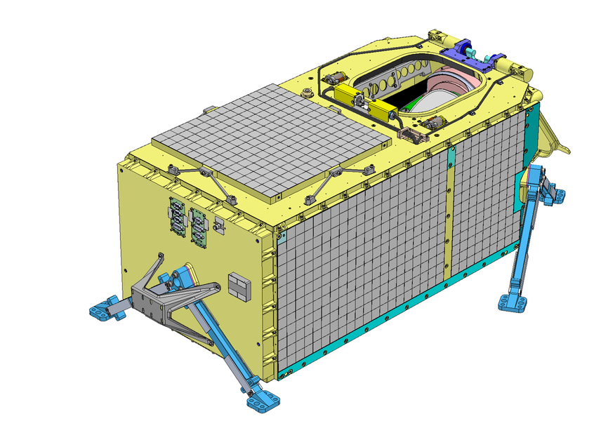 An artist's CAD drawing of the SACHI payload.
