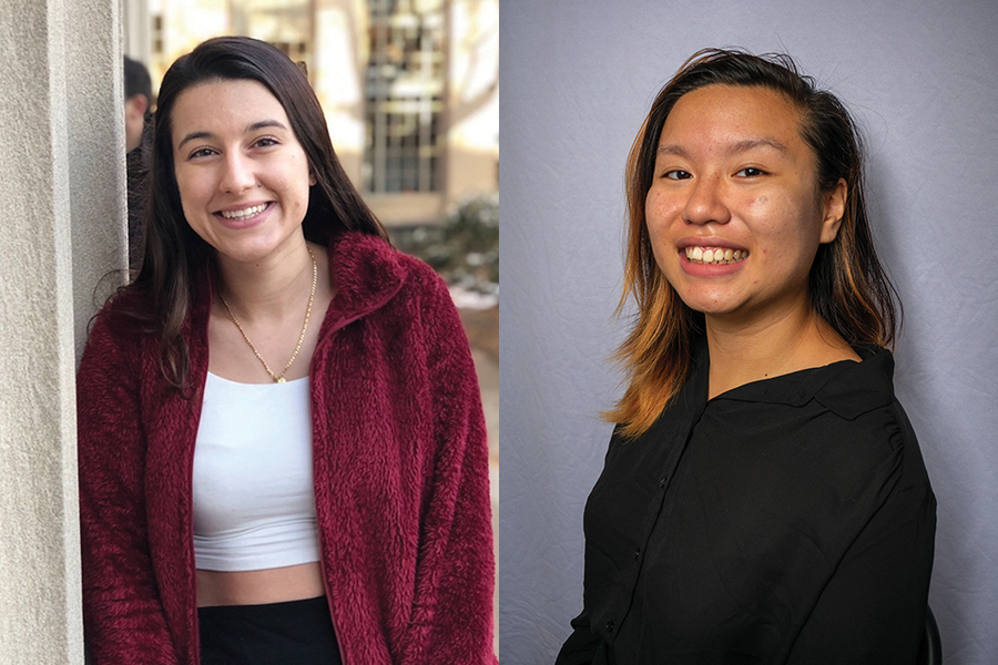 Photos of MIT seniors Therese Mills (left) and Tuyet Pham