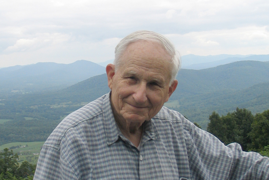 Photo of Paul Sebring with the Blue Ridge Mountains (Virginia) in the background