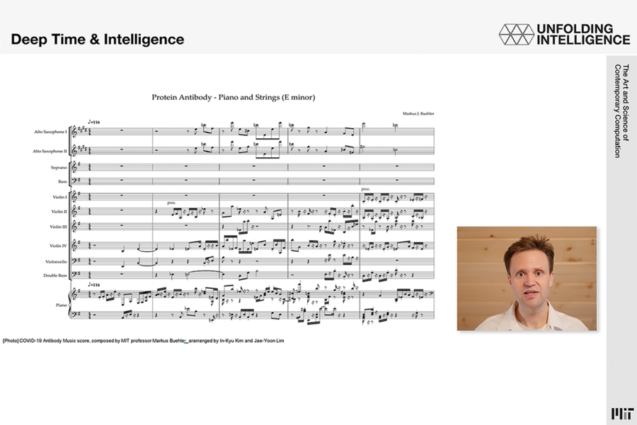 Screenshot of Markus Buehler talk featuring his new antibody protein score
