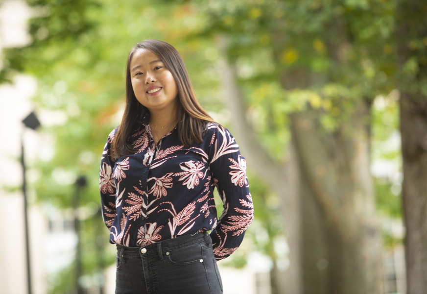 Photo of Flora Klise on MIT's campus