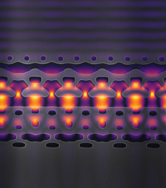 Micrograph of piece of fabricated silicon