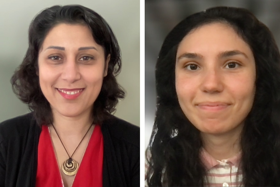 Side-by-side portrait photos of Mahnaz Maddah and Elvira Kinzina