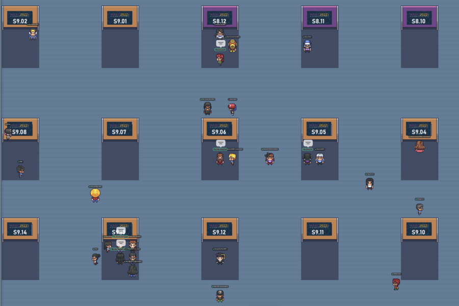 A screenshot of the GatherTown interface from MARC 2022.