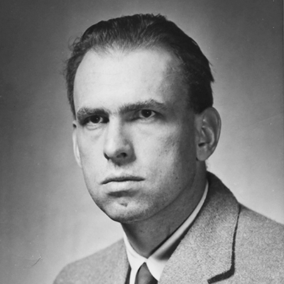 Black-and-white portrait photo of Peter Griffith in his younger days