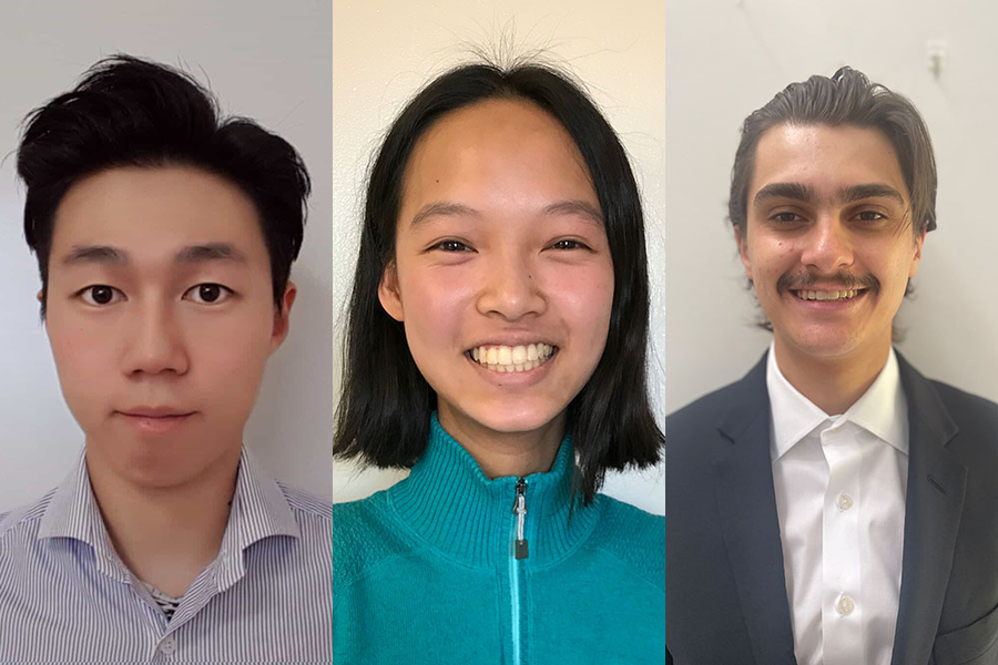 Side by side headshots of Yo-whan “John” Kim, Emma Liu, and Clemente Ocejo