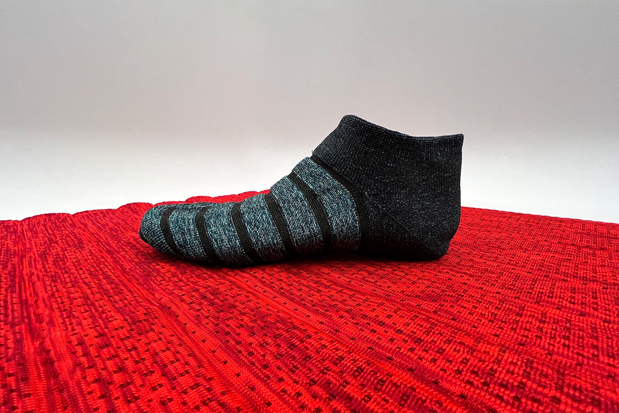  a sock made from the novel fabrication process 