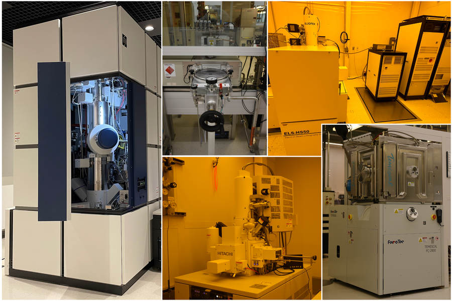 Photo collage of four new instruments installed in MIT.nano this year