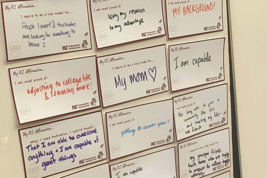 photo of handwritten affirmation cards mounted on posterboard